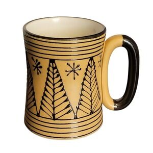 Matthew Metz Style‎ Ceramic Pottery Coffee Mug Sgraffito Technique Design HTF